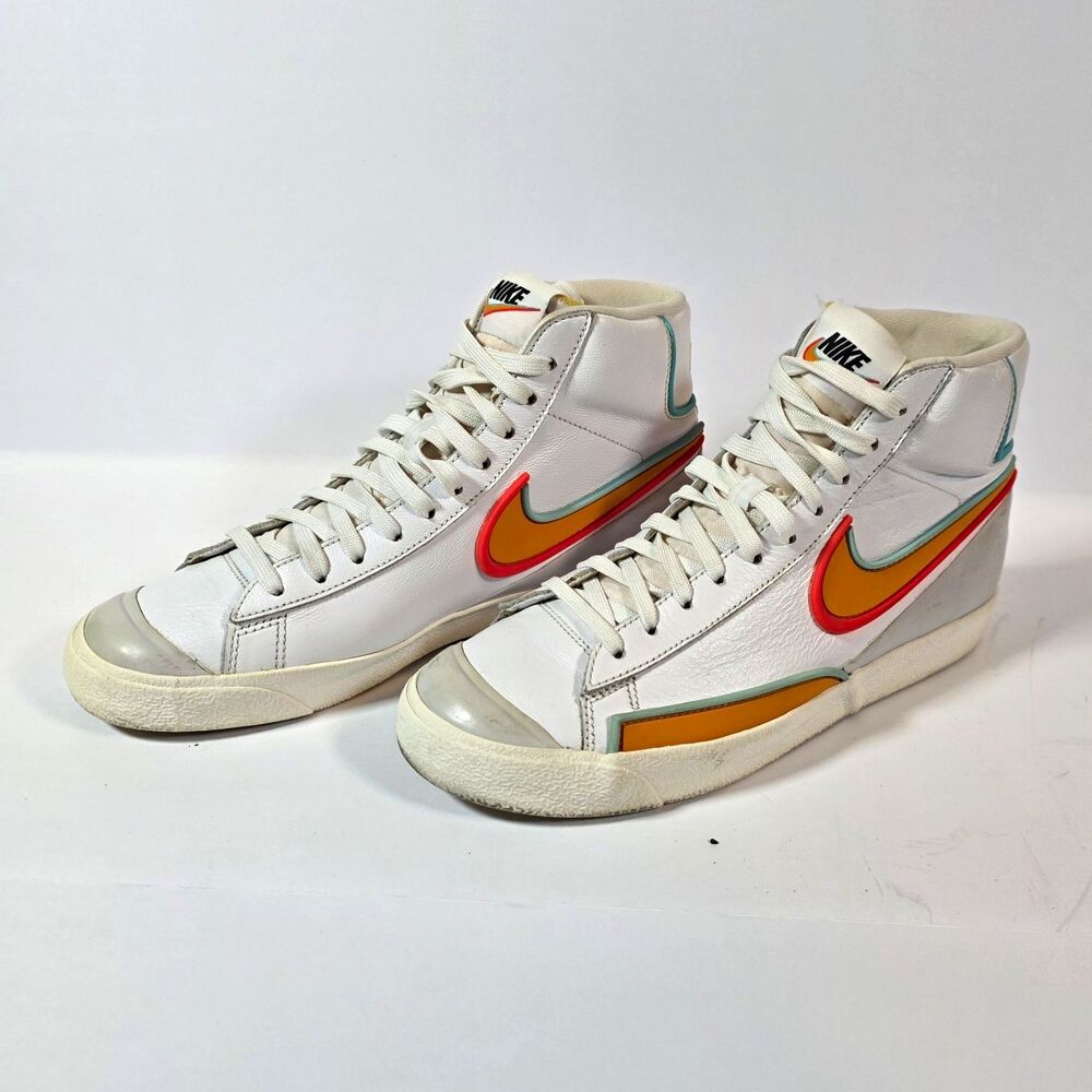 Nike Blazer Mid 77 High Top Sneaker White/Aurora Green Crimson Kumquat